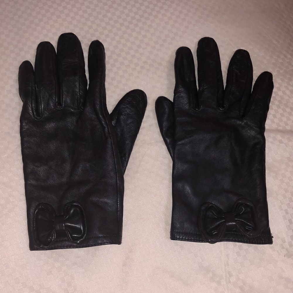 Women’s Vintage genuine leather bow gloves elegant classy luxe